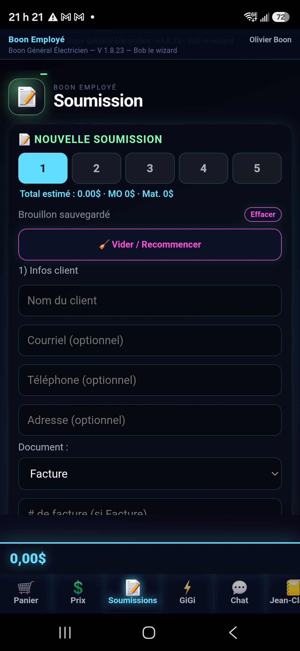 Application BGE — Soumissions